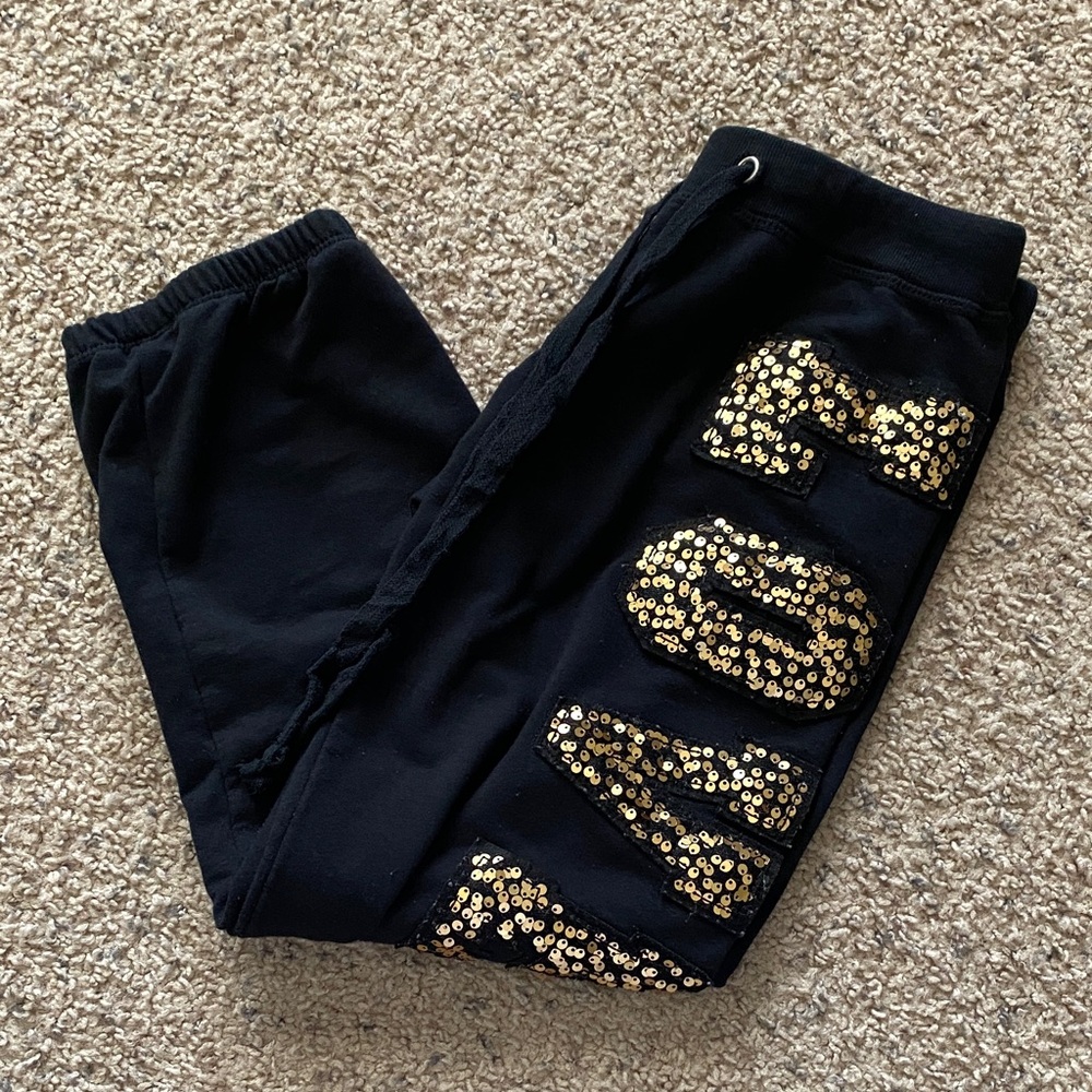 Women’s Black and Gold Sequin Joggers